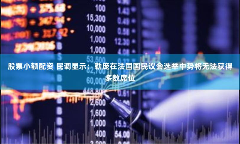 股票小额配资 民调显示：勒庞在法国国民议会选举中势将无法获得多数席位